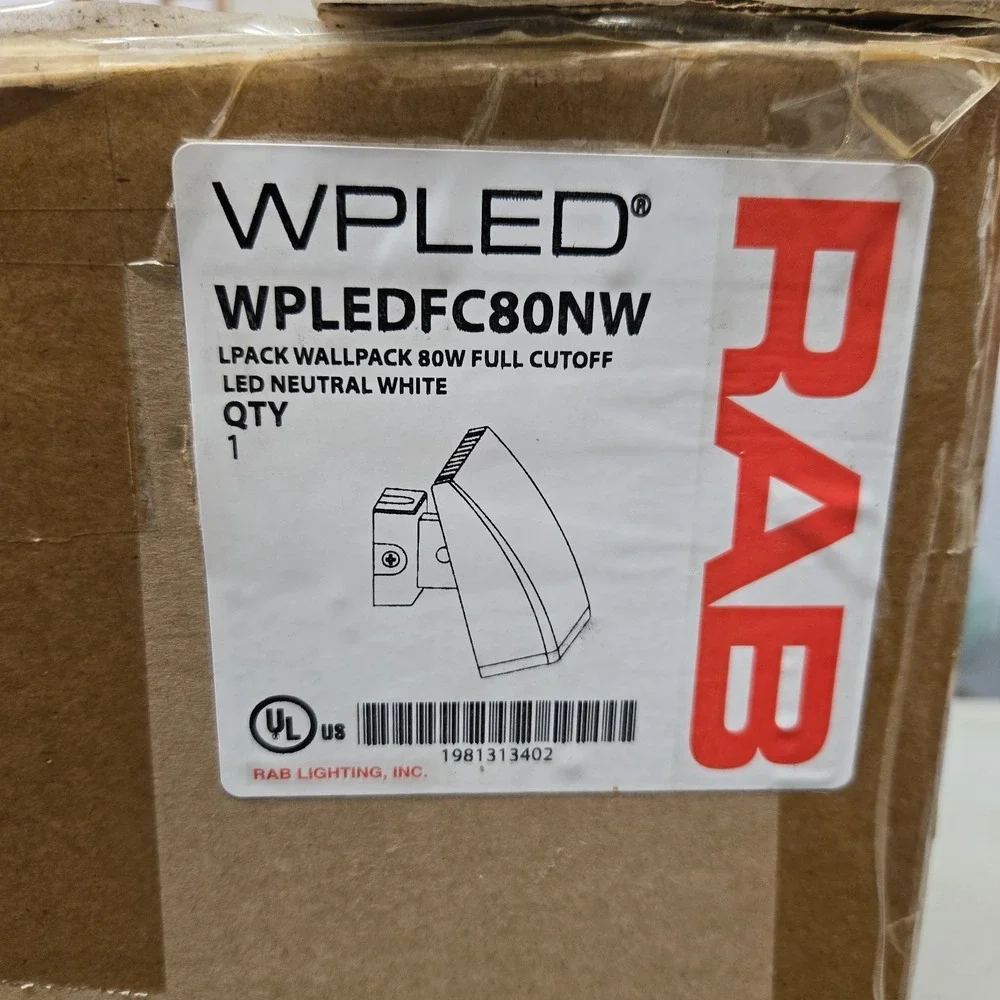 RAB WPLEDFC80NW/480 80W LED Full Cutoff Wallpack, 4000K Color Temperature...‎